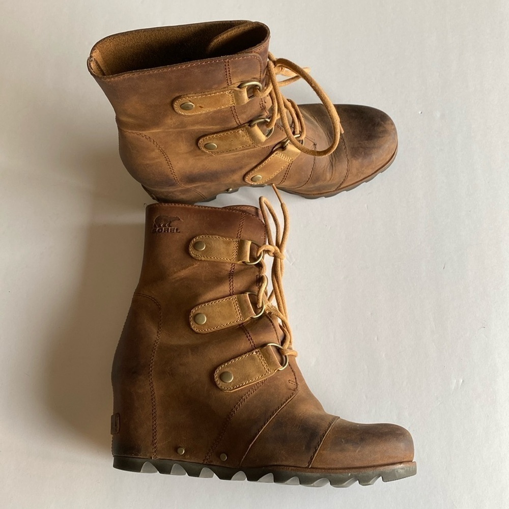 Sorel Joan of Arctic boots women’s 8.5 euro 39.5 brown leather VGUC